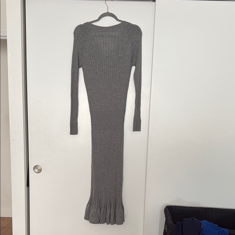 Proenza Schouler Gray Ribbed Maxi Dress